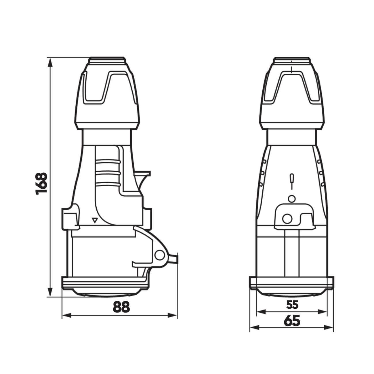 Tomada Industrial Móvel Tempra 32A 415V 3P+T IP44 - a partir de R