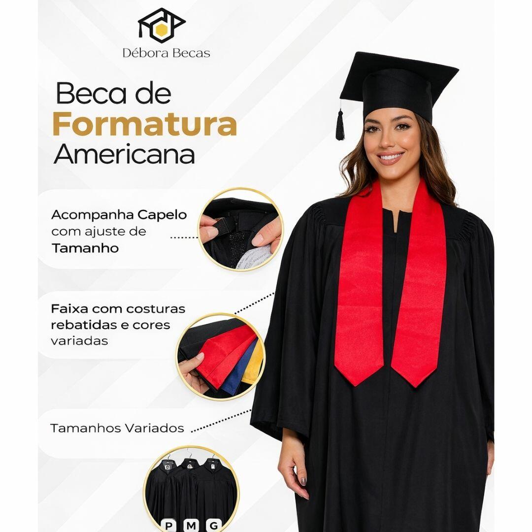 Comprar Beca de Formatura com Faixa Vermelha - a partir de R$159,84