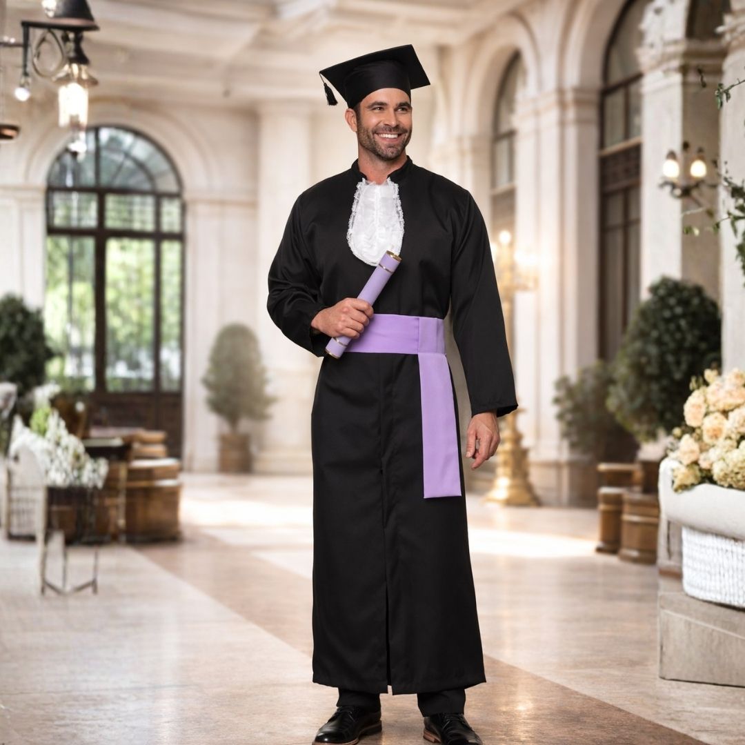 Comprar Beca de Formatura Tradicional Faixa Lilas - a partir de R$159,84