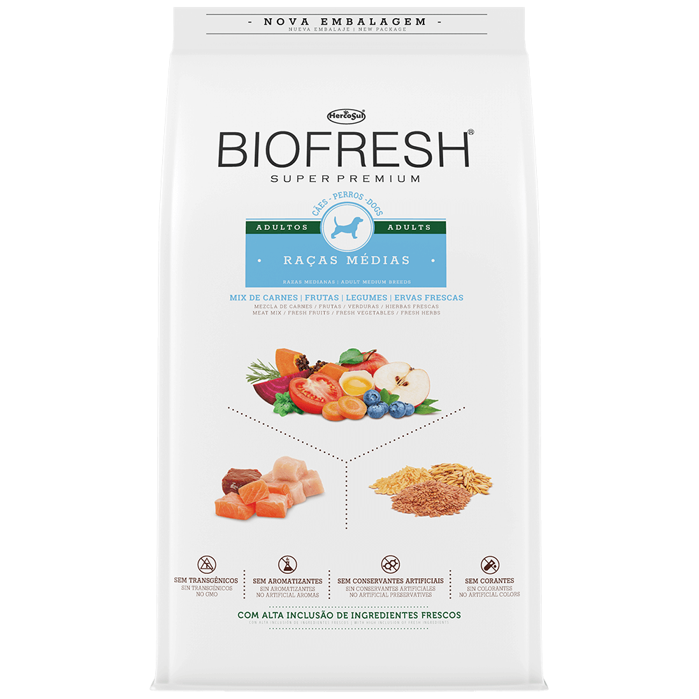 ECOST Rich Herb 4個セット×3 Ração Hercosul Biofresh Super Premium Cães Adultos de Raças Médias