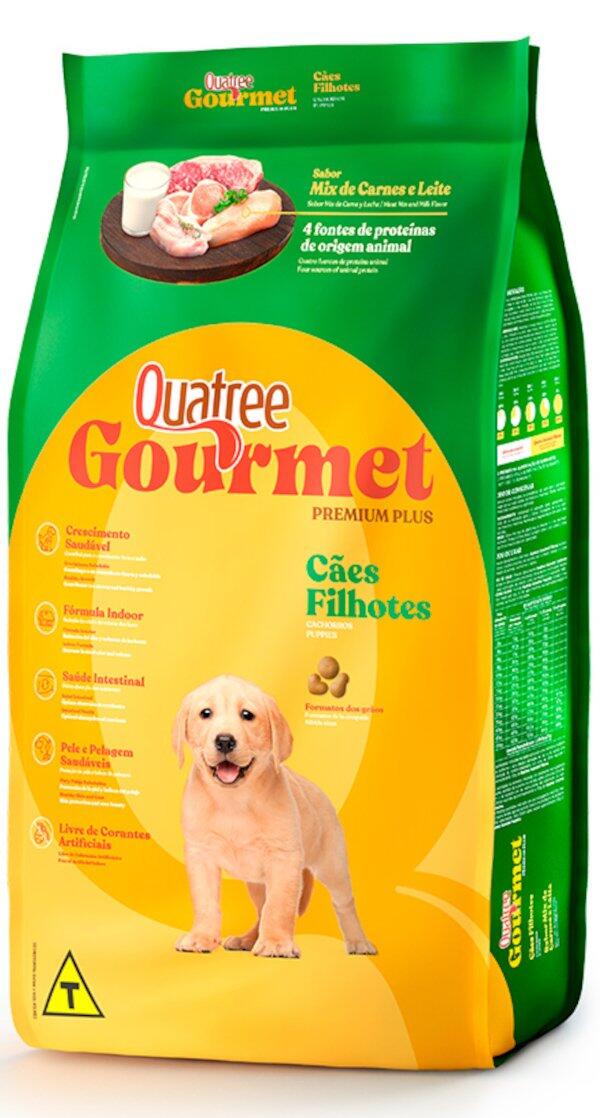 Ração Quatree Gourmet Premium Sabor Mix de Carne e Leite Cães Filhotes ...