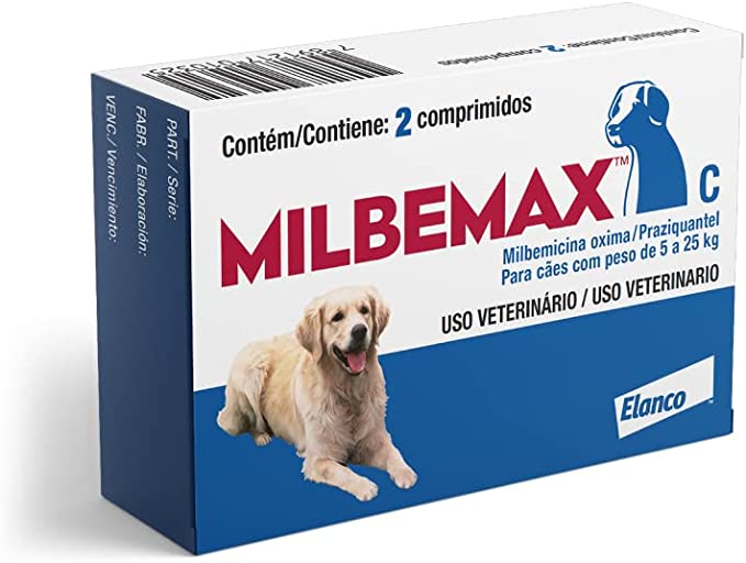 Vermífugo Milbemax C para Cães de a 25 Kg da Elanco