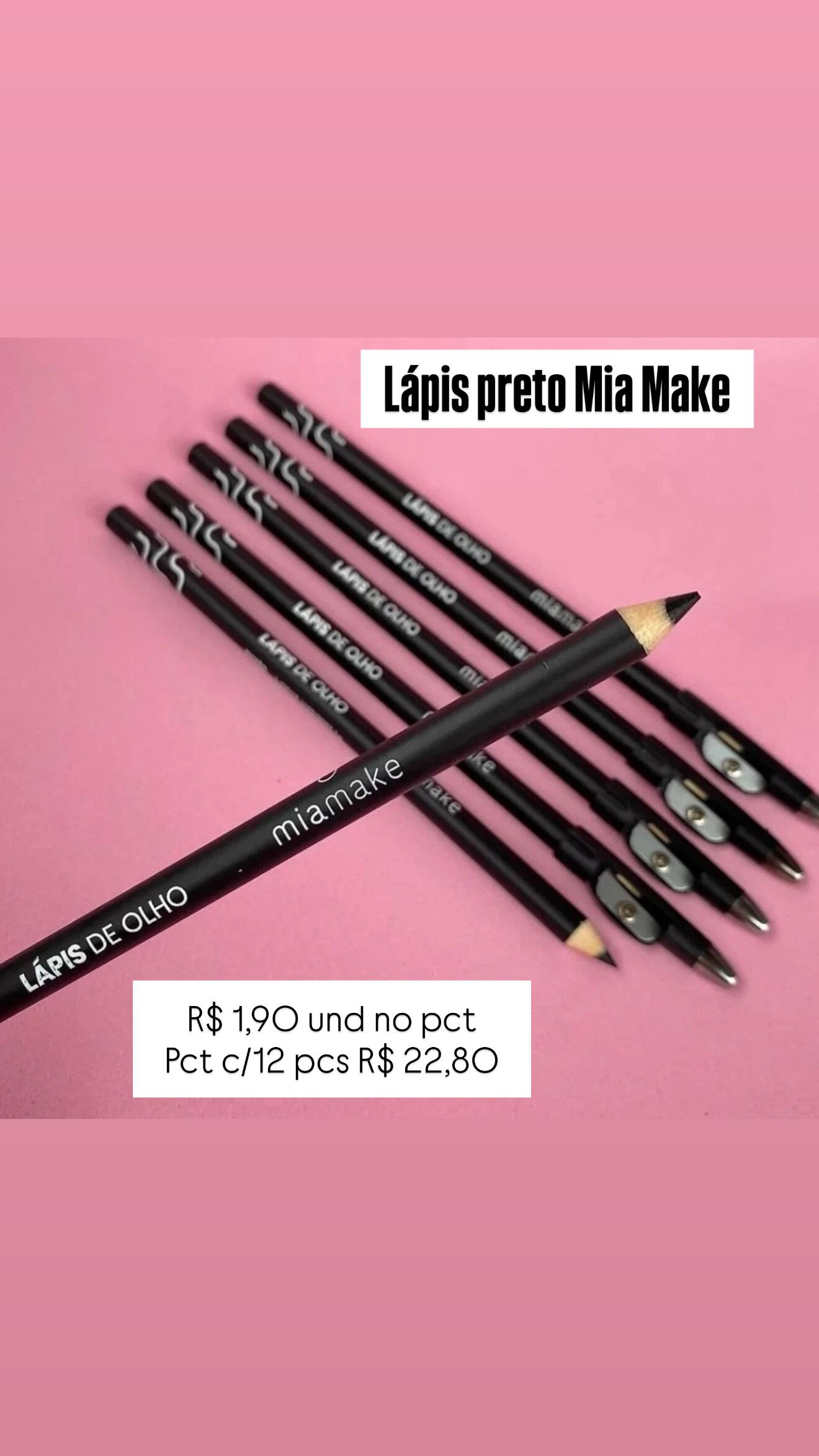 Comprar Lápis preto Mia make (pct c/12 unidade) - R$1,90