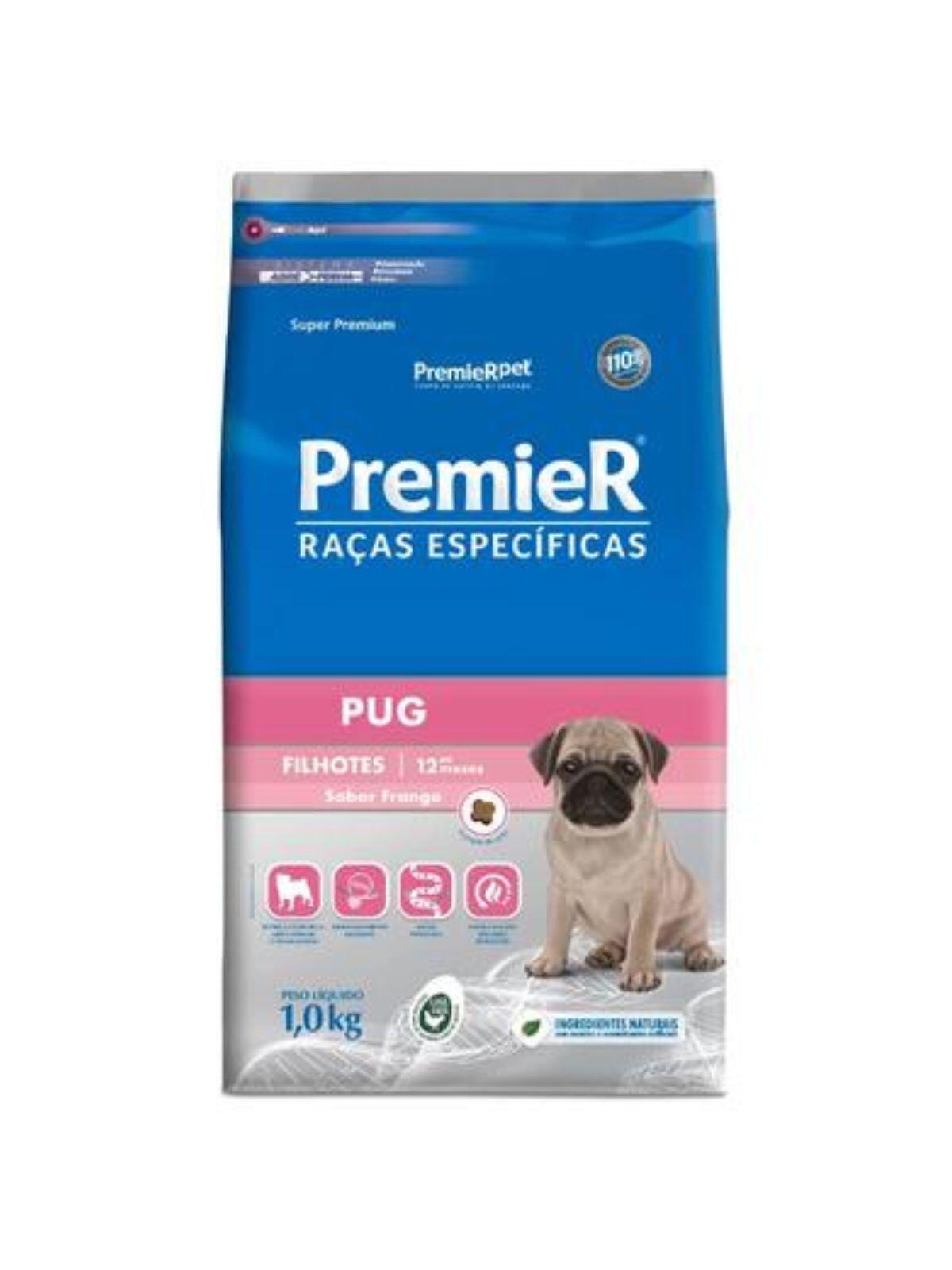 Ração Seca Premier Raças Específicas Pug Filhote Sabor Frango - 1Kg - a ...