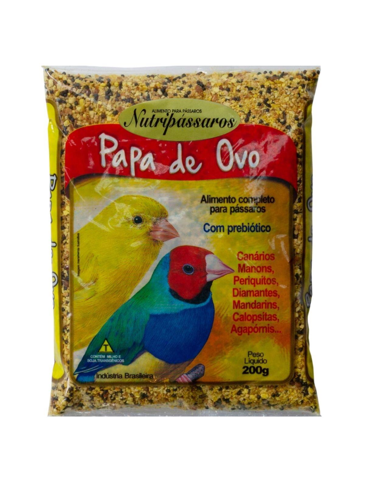 Nutripássaros Mistura Papa de Ovo para Pássaros - 200g - a partir