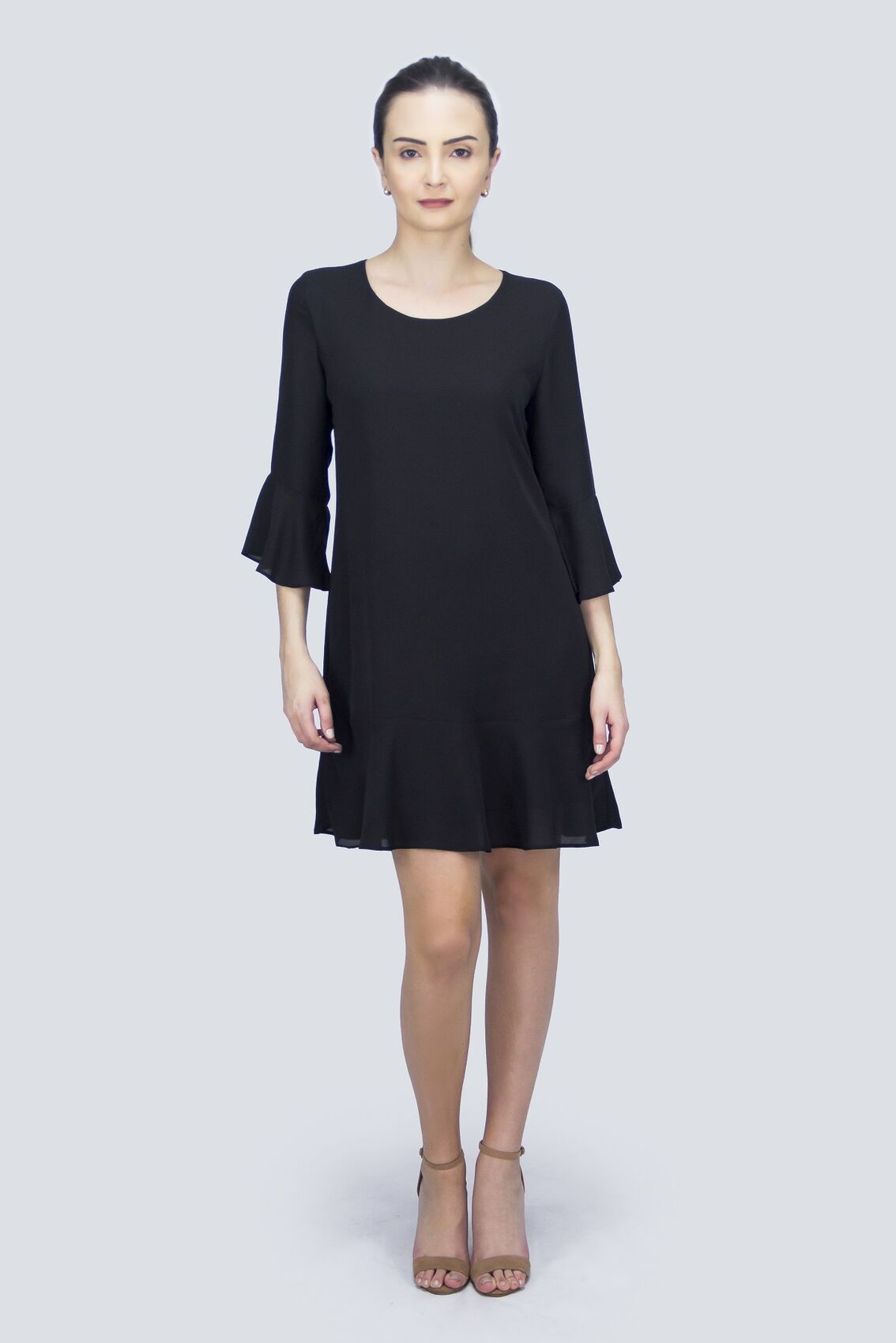Comprar Vestido Crepe Miami Láureen manga 3/4 babado Láureen