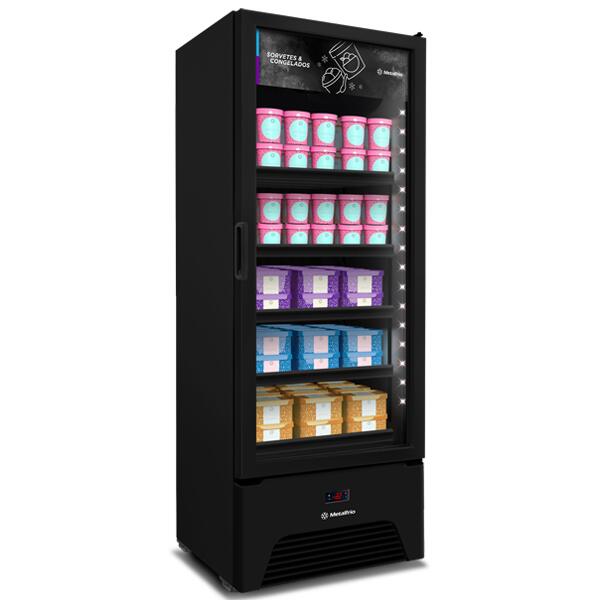 FREEZER VERTICAL 572L FROST FREE PORTA DE VIDRO ALL BLACK