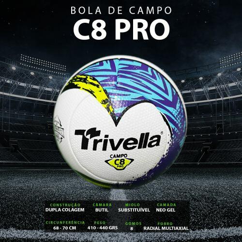 Bola de Futebol C8 Pro Campo Trivella - Neo gel Profissional - R