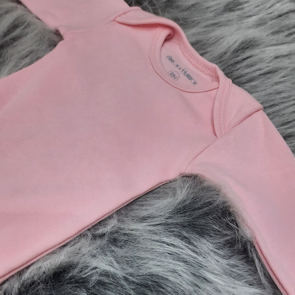 Comprar Body Bebê 100% Algodão Manga Longa - Rosa bebê