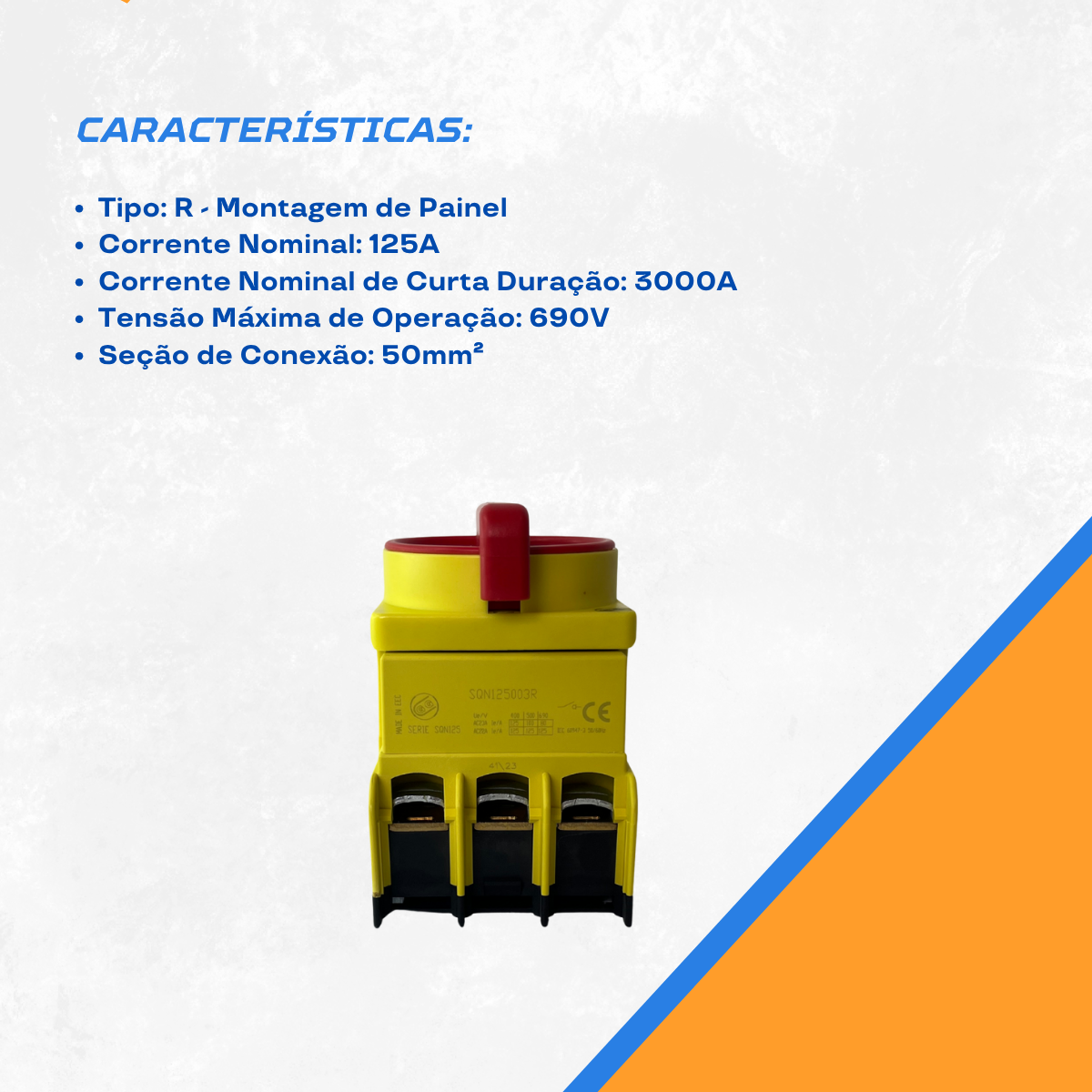 Chave Seccionadora Rotativa 125A 3P NR12 Topo - a partir de R$573,92
