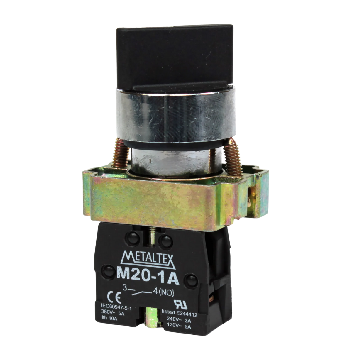 Comprar M20SCR2-B-1A CHAVE SELETORA METÁLICO KNOB CURTO - 2 POS
