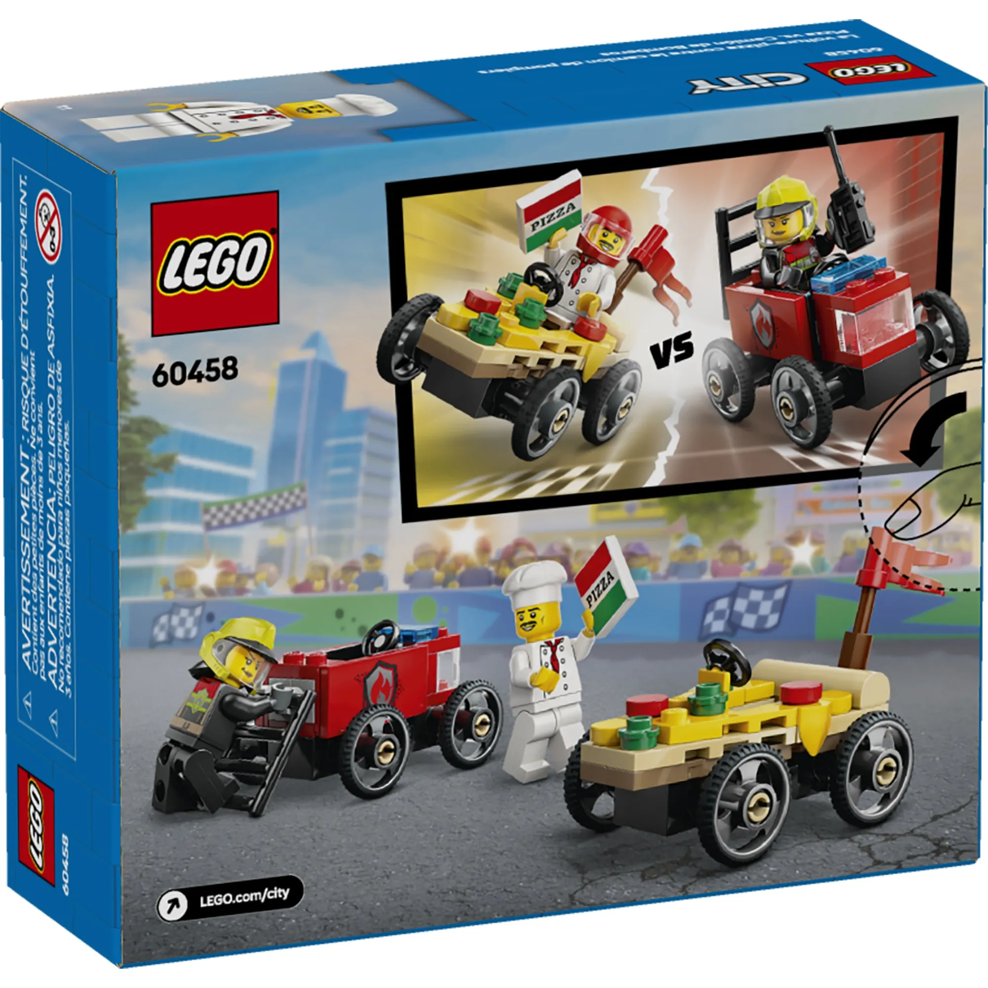 Lego City Carro De Pizza vs Caminhão De Bombeiros - 60458 - R$89,99