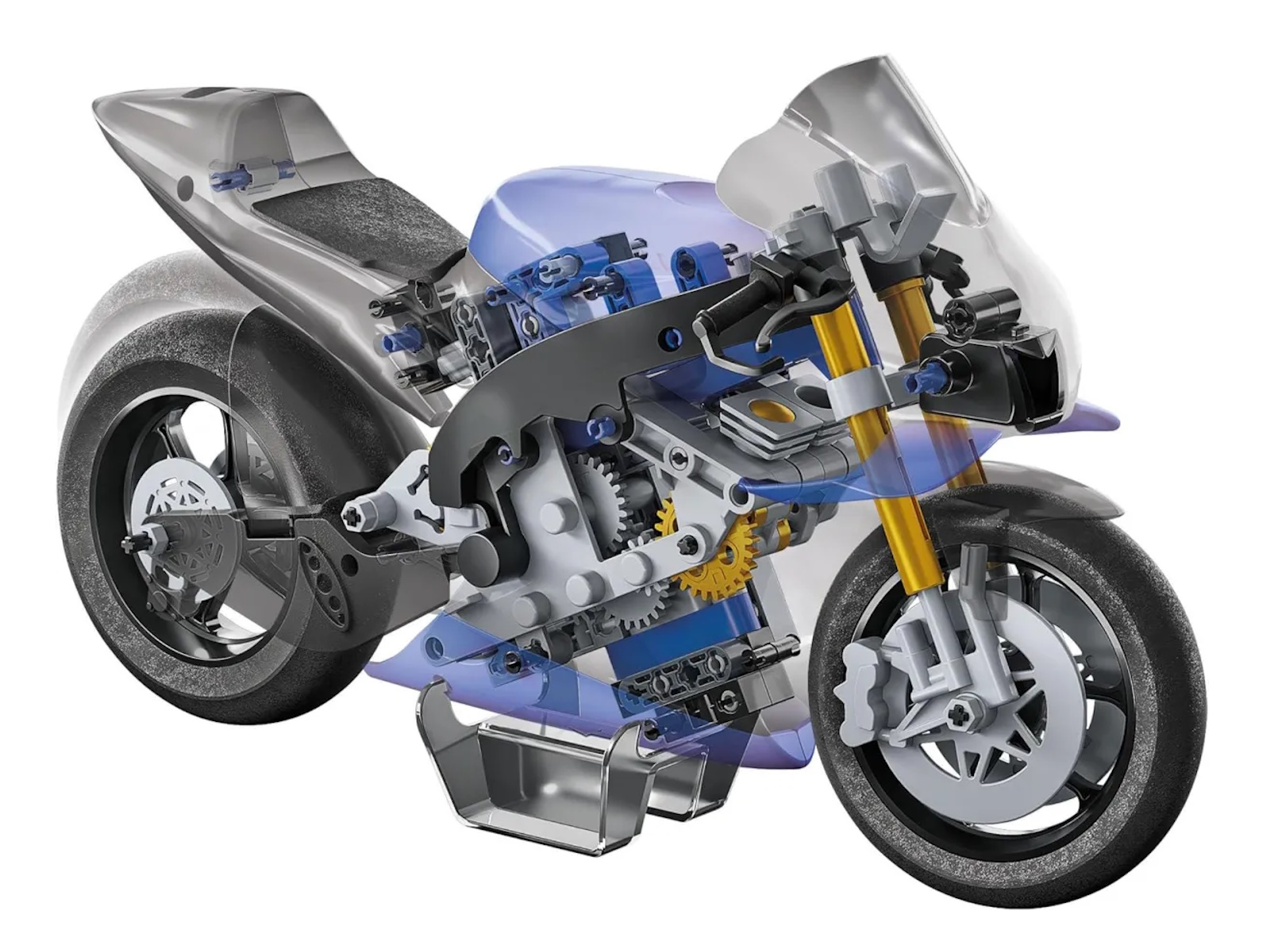 Moto Yamaha YZR-M1 Para Montar Mechanics Com 200 Peças