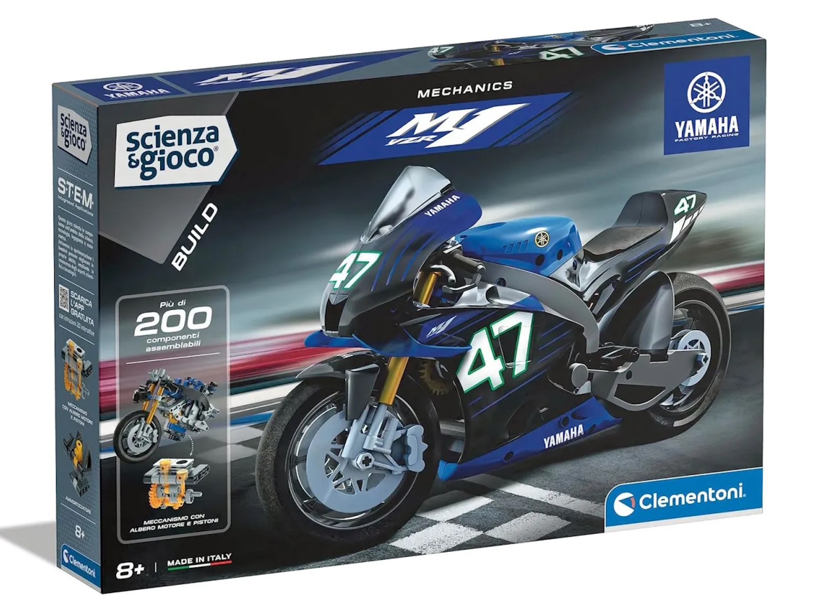 Moto Yamaha YZR-M1 Para Montar Mechanics Com 200 Peças