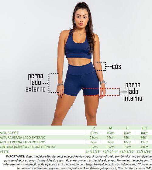 SHORTS REDUTOR DE CELULITE EMANA® COM PROTEÇÃO UV 50+ AZUL MARINHO