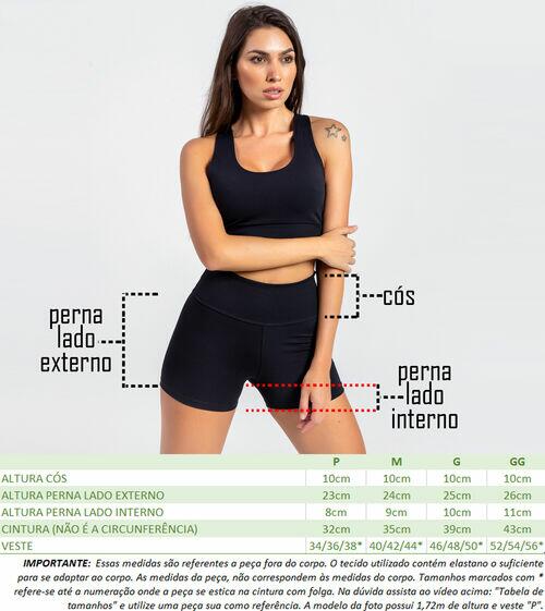 SHORTS REDUTOR DE CELULITE EMANA® COM PROTEÇÃO UV 50+ PRETO