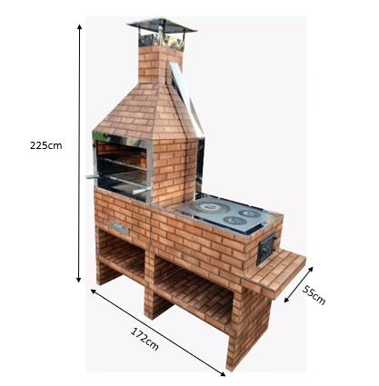 Comprar Churrasqueira 72 Pré-Moldada Revestida Terracota Com Fogão P ...