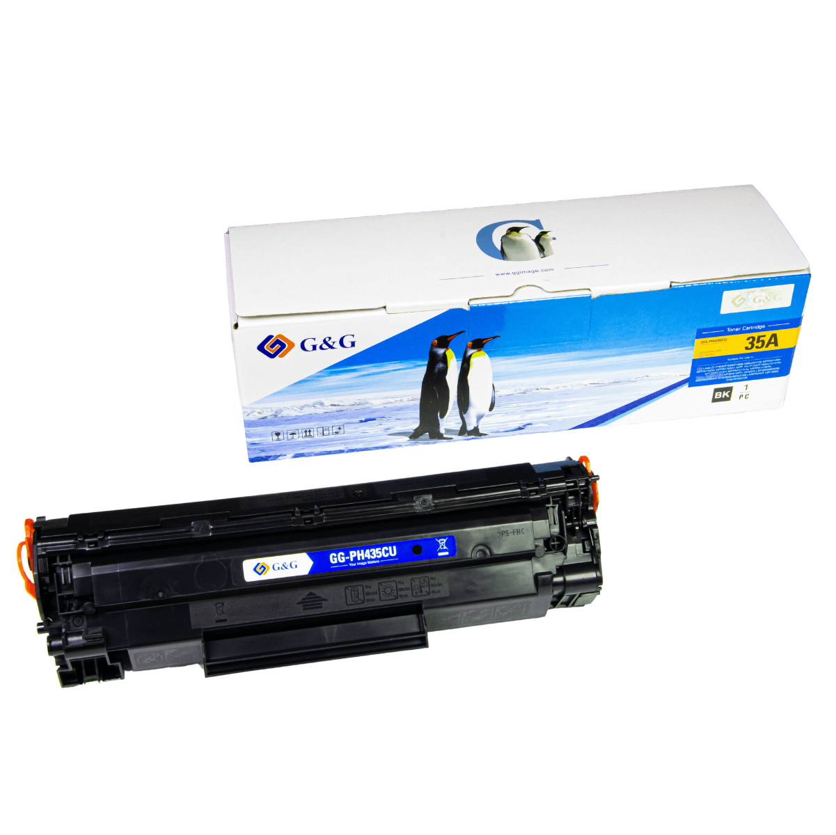 Toner G&G Para HP e Canon 35A 435A 436A 285A LBP6030 C/ Chip 2K