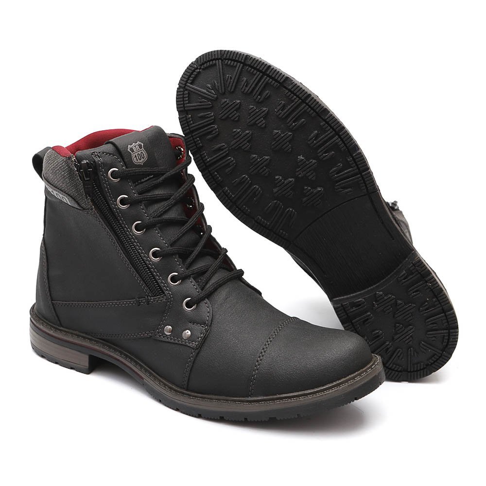 Bota Coturno Masculina Triton com Zíper Estilo Casual a partir