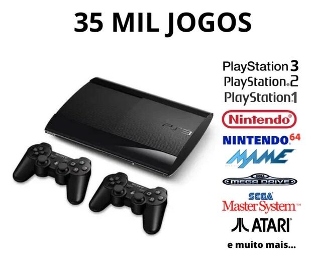 Playstation 3 Ps3 Play Usado Slim Com 40 Jogos + 2 Controles