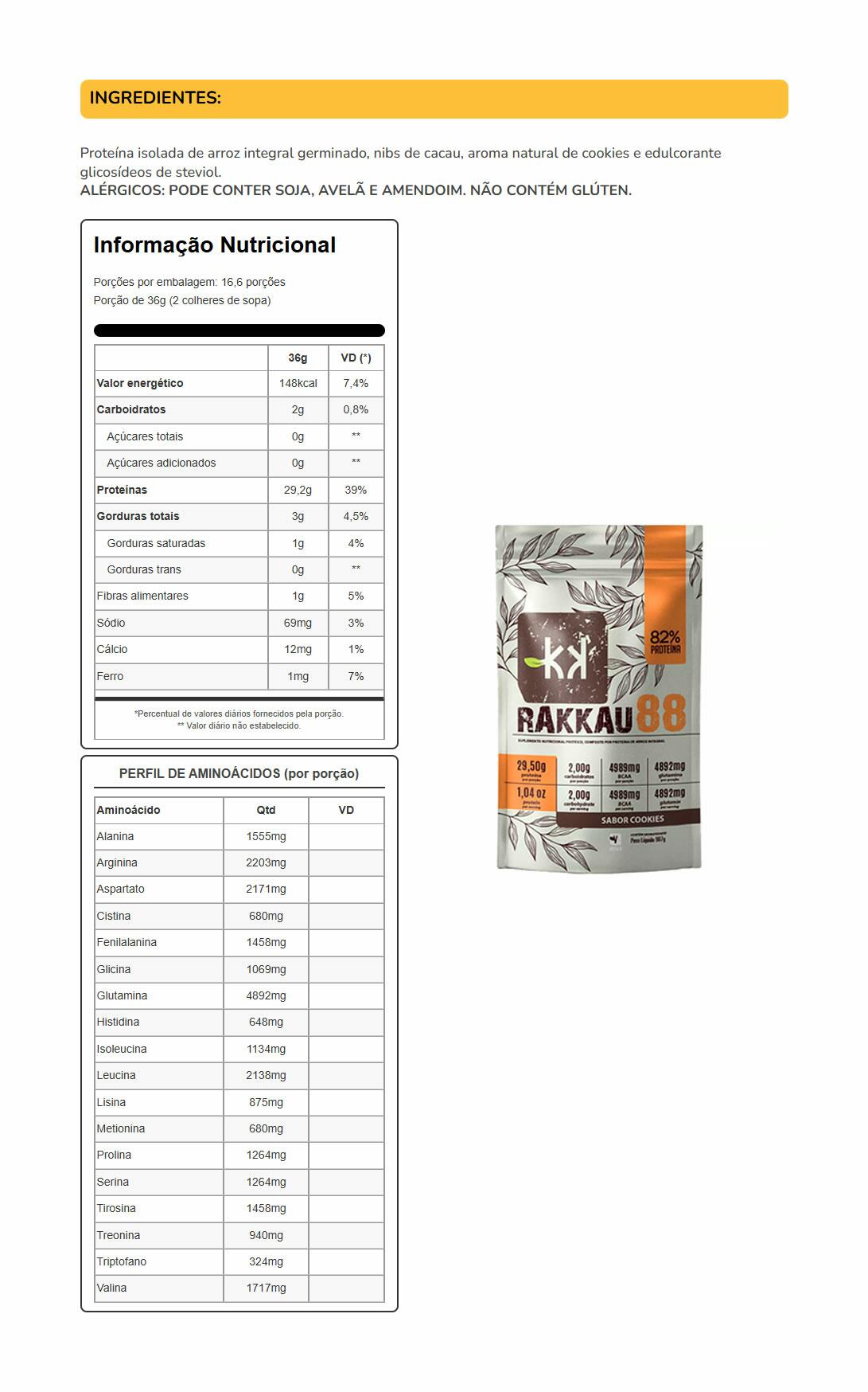 Comprar Rakkau 88 Cookies Rakkau 907g - Vegano - Proteína De Arroz