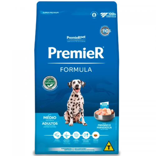 Ração Premier Fórmula Cães Adultos Raças Médias Sabor Frango