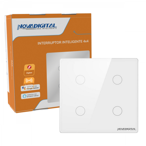 Interruptor Touch 4x4 Zigbee - 4 Botões, Alexa & Google - de R$129