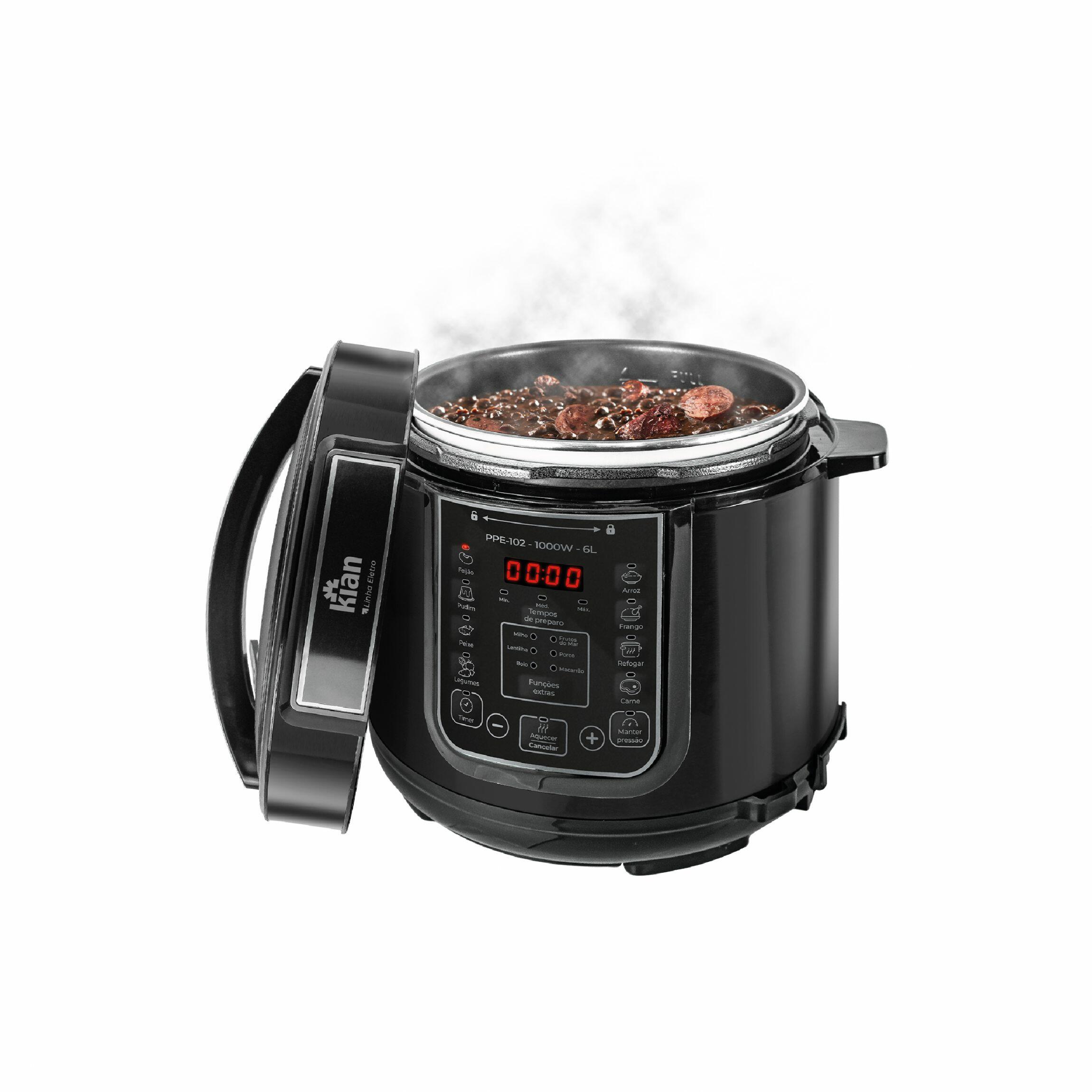 Comprar Panela De Pressão Elétrica 6 Litros Preta 220V 1000W Kian
