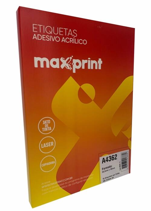 Comprar ETIQUETA A4362 INK/LAS 33,9X99,0MM 100FLS MAXPRINT - a partir ...