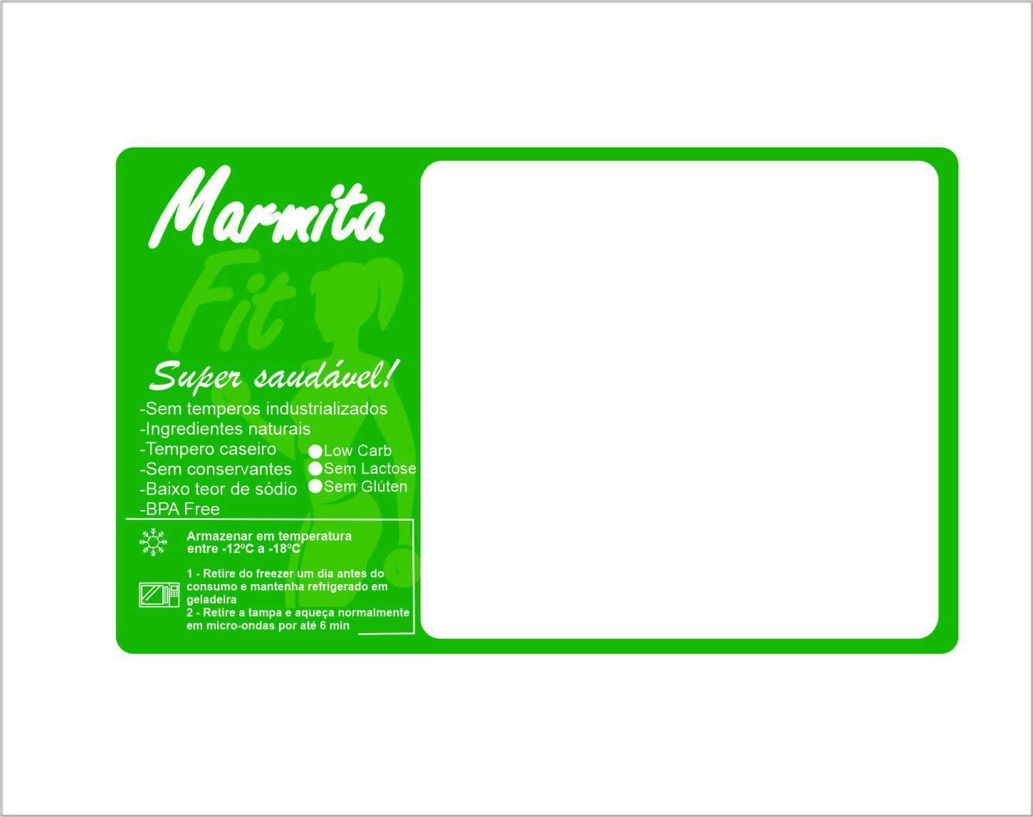 Comprar Etiqueta Para Marmita FIT 500 Unidades BOPP 100x60mm Verde