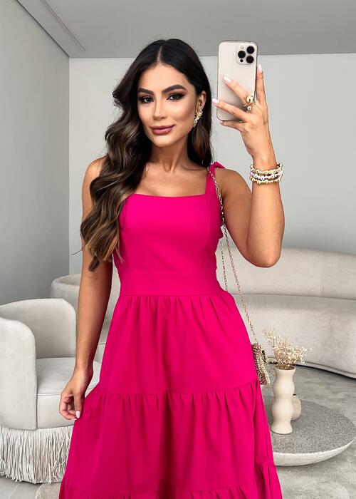 vestido midi pink - a partir de R$170,48