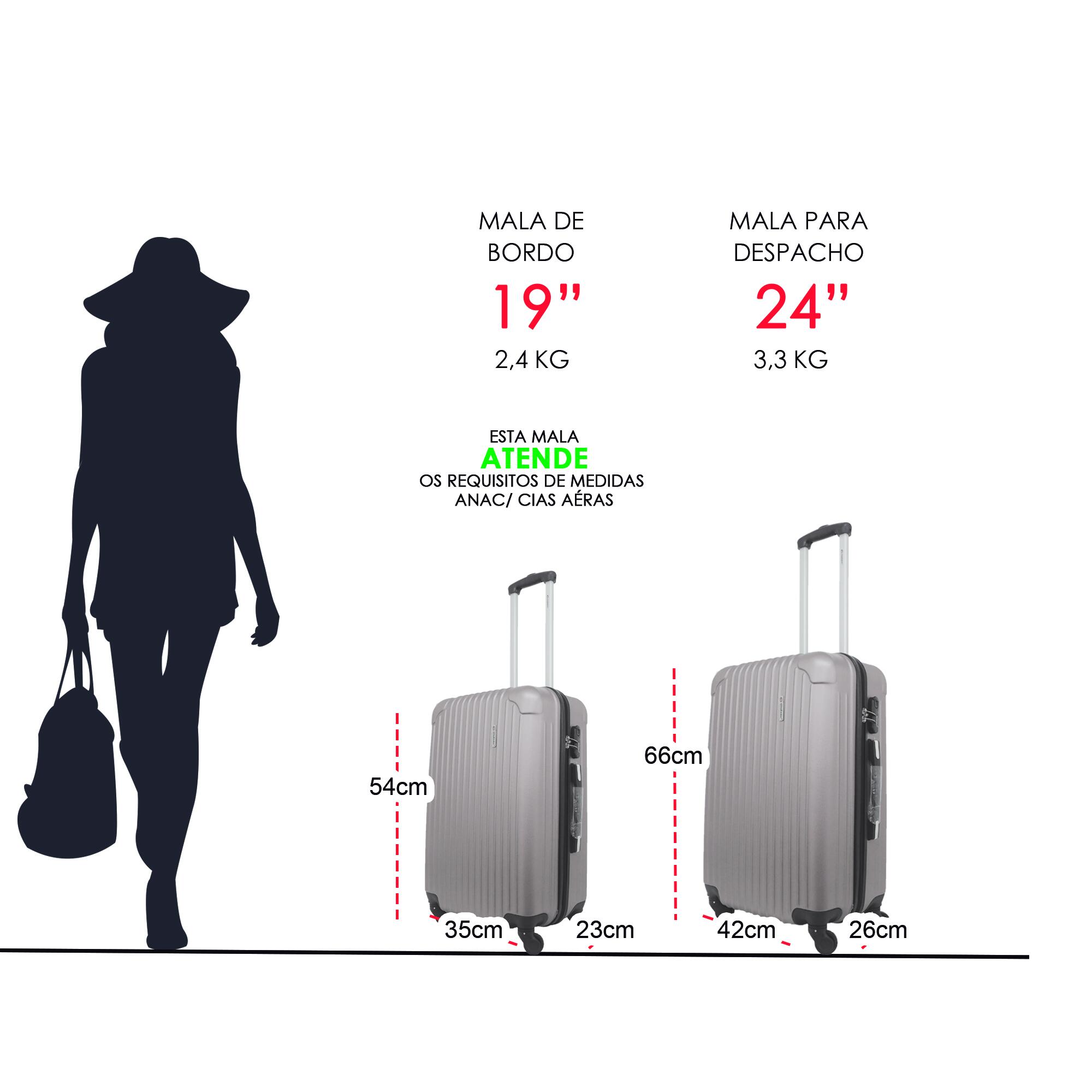 Comprar Kit Conjunto 2 Malas Rígidas 360° - Gladiador A2PM