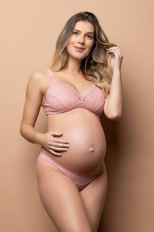 Calcinha Gestante de Renda Funny Rosa Romance