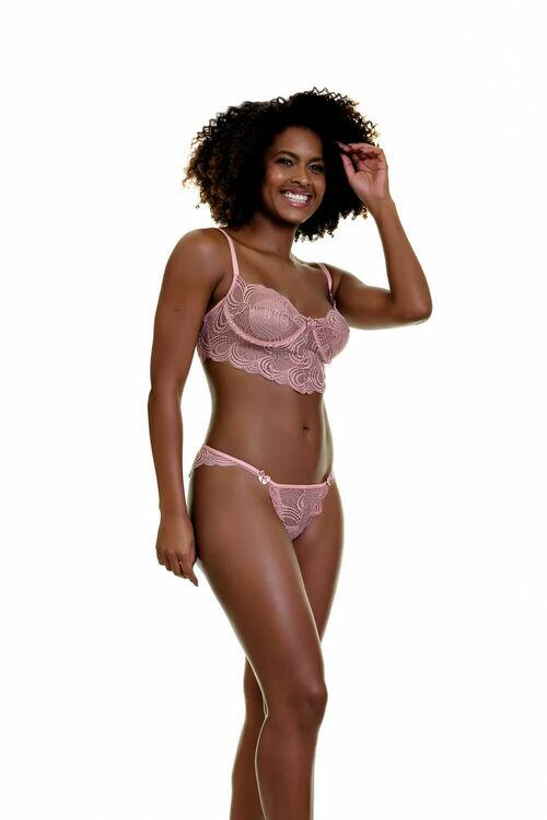 Conjunto Com Transparência de Renda Sem Bojo Com Aro