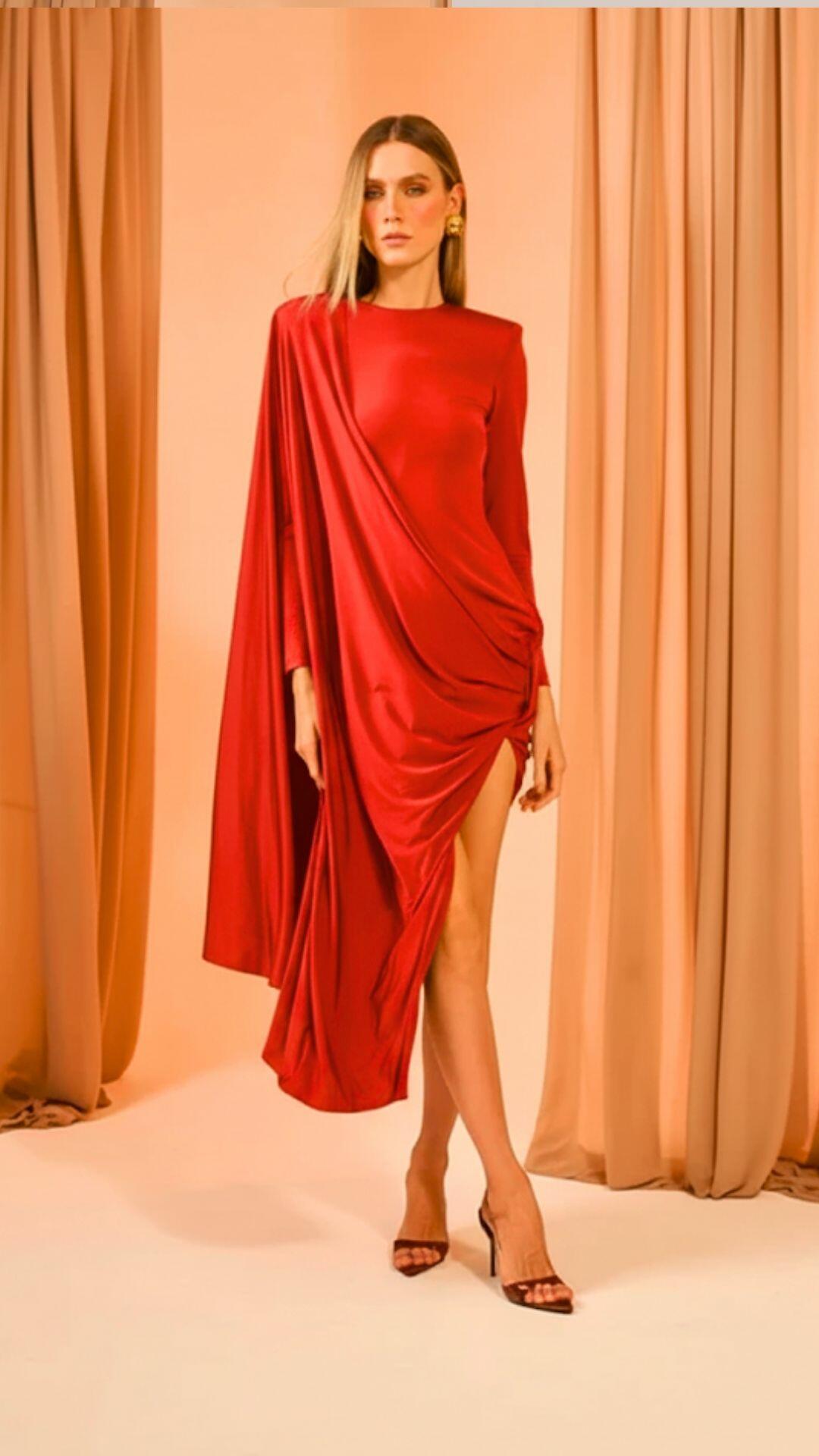 彩*マ様 IMVAL / Check Layered Dress［RED］ほぼ未 Comprar VESTIDO MIDI JABOUR LATERAL