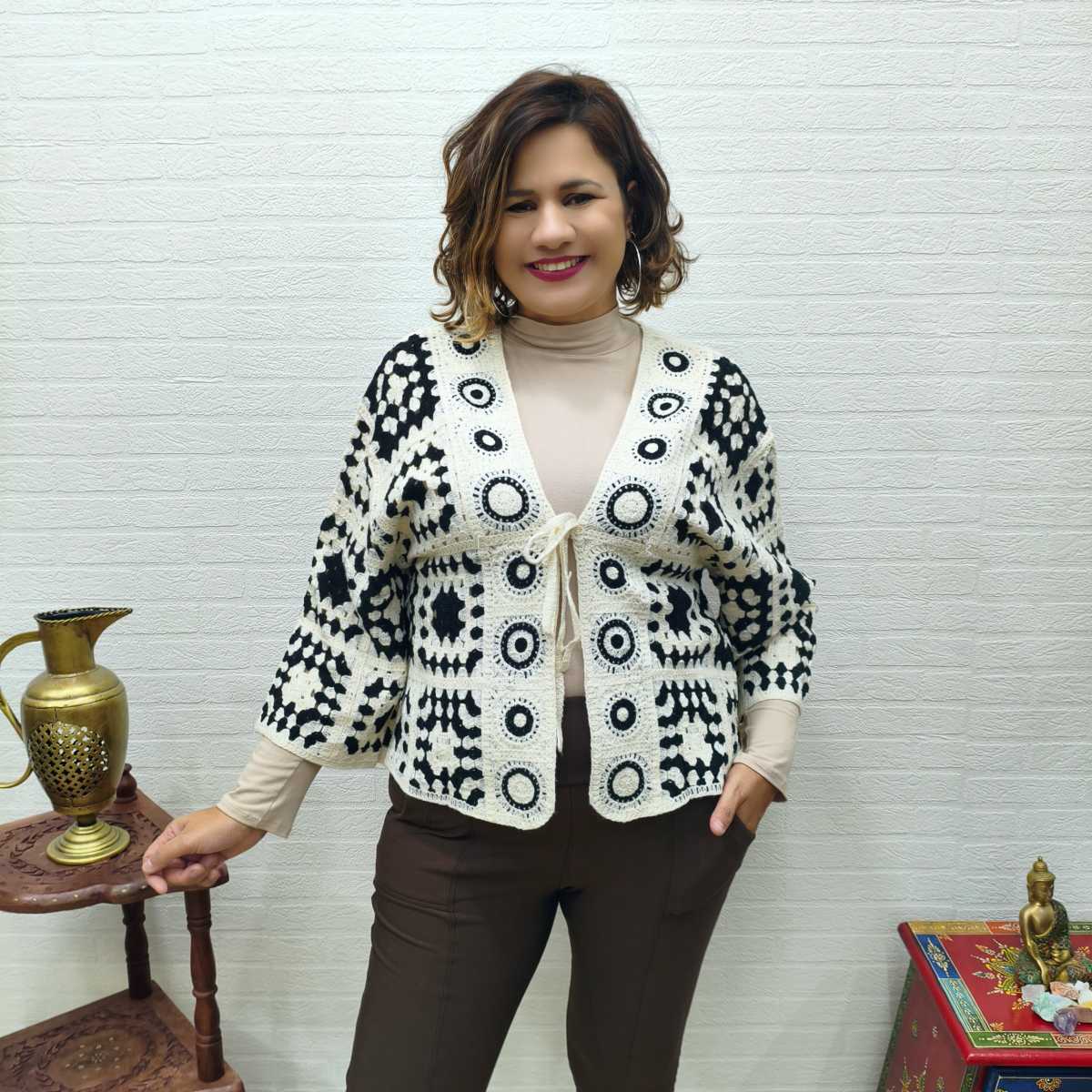 Bolero Feminino em Tricot com Amarração