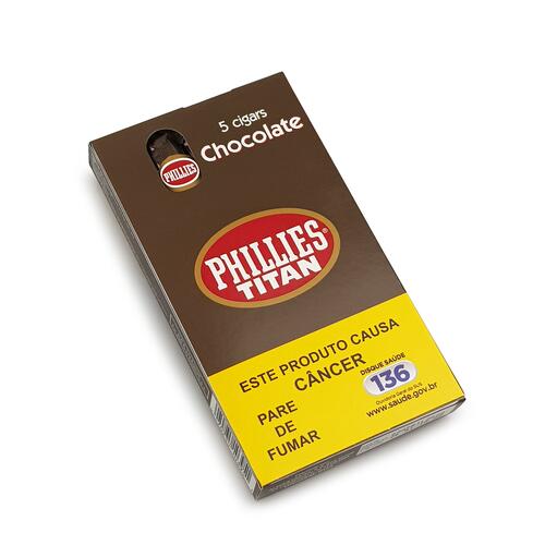 Charuto Phillies Titan Chocolate - Petaca com 5