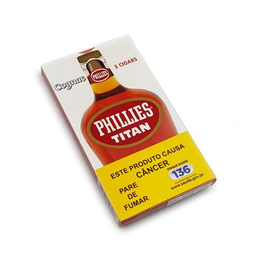 Charuto Phillies Titan Cognac - Petaca com 5