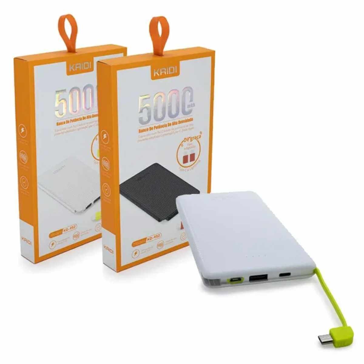 Carregador Portátil Powerbank 5.000mAh Kaidi KD-952 - a partir de R$47,49
