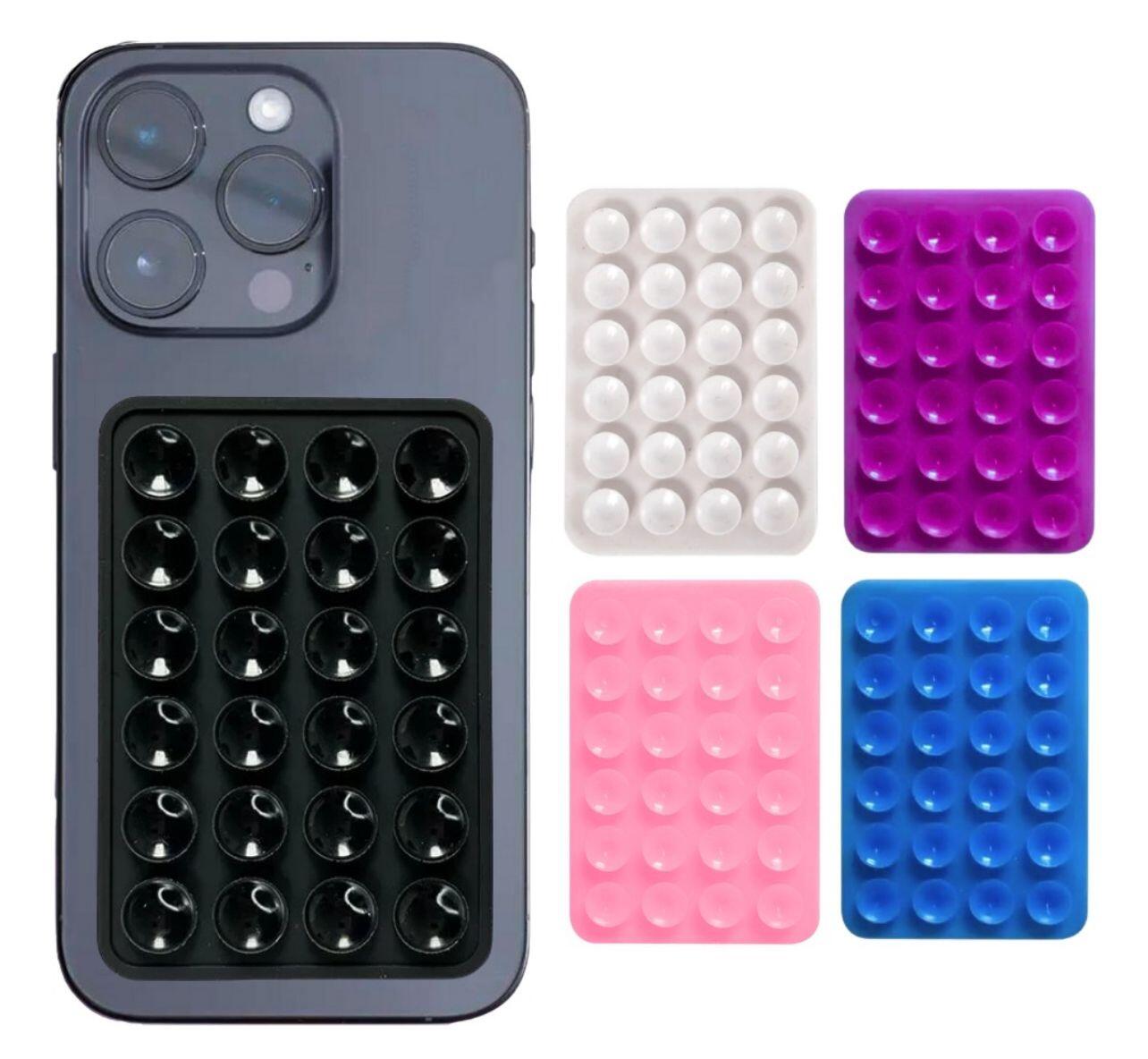 4 Supporti Per Cellulare In Silicone A Ventosa, Multiuso, Adesivi, Per Selfie E Video, 8x5 Cm - 2