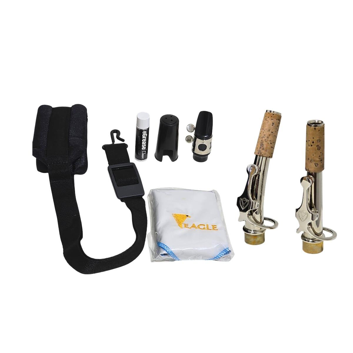 Comprar Sax Soprano Eagle Sib Sp502 N Niquelado Novo - Completo +