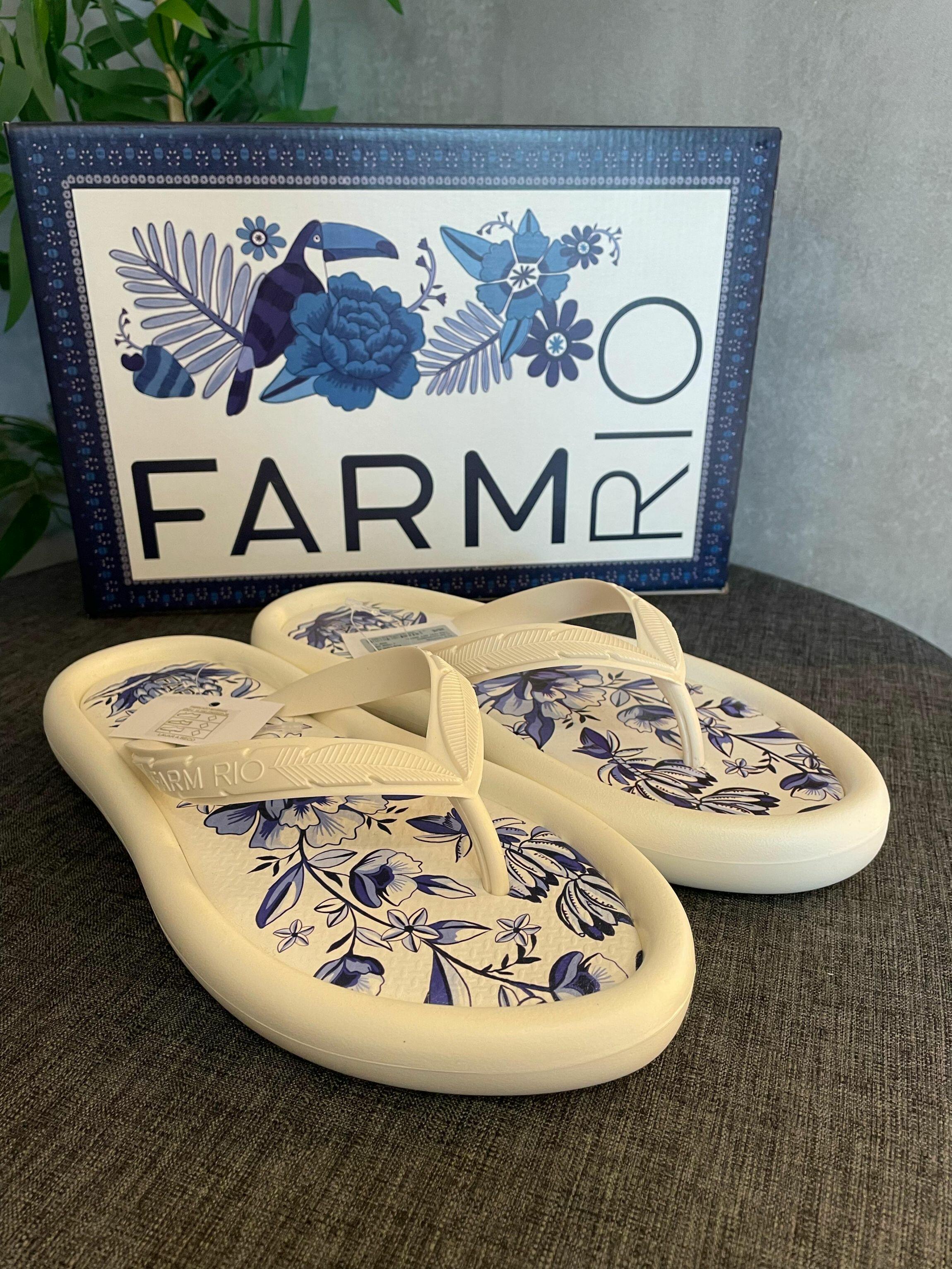 FARM*新シューズライン**Ape**Chinelo Canoa azul ceu Chinelo Canoa Print