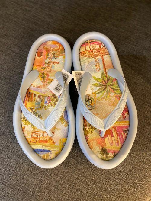 FARM*新シューズライン*Ape*Chinelo Canoa Print Vermelho Chinelo Canoa