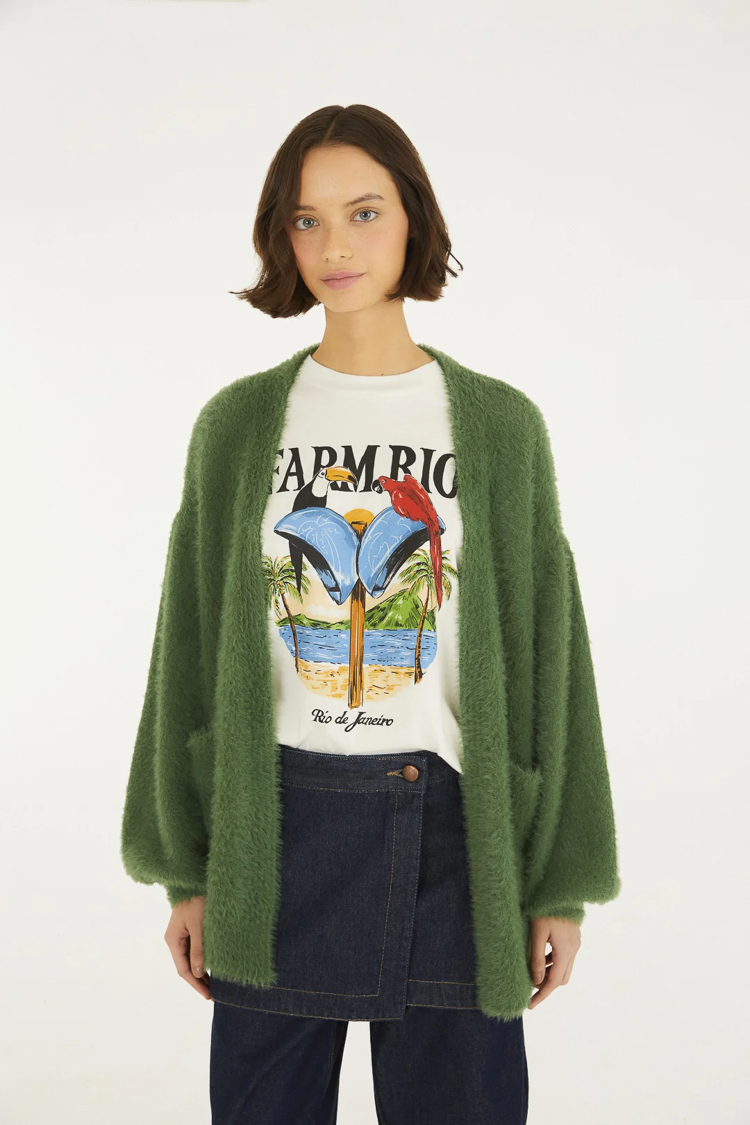 トップス BODHI NEW SWEATSHIRT CARDIGAN Comprar Cardigan Tricot Pelinho Com Bolso Farm