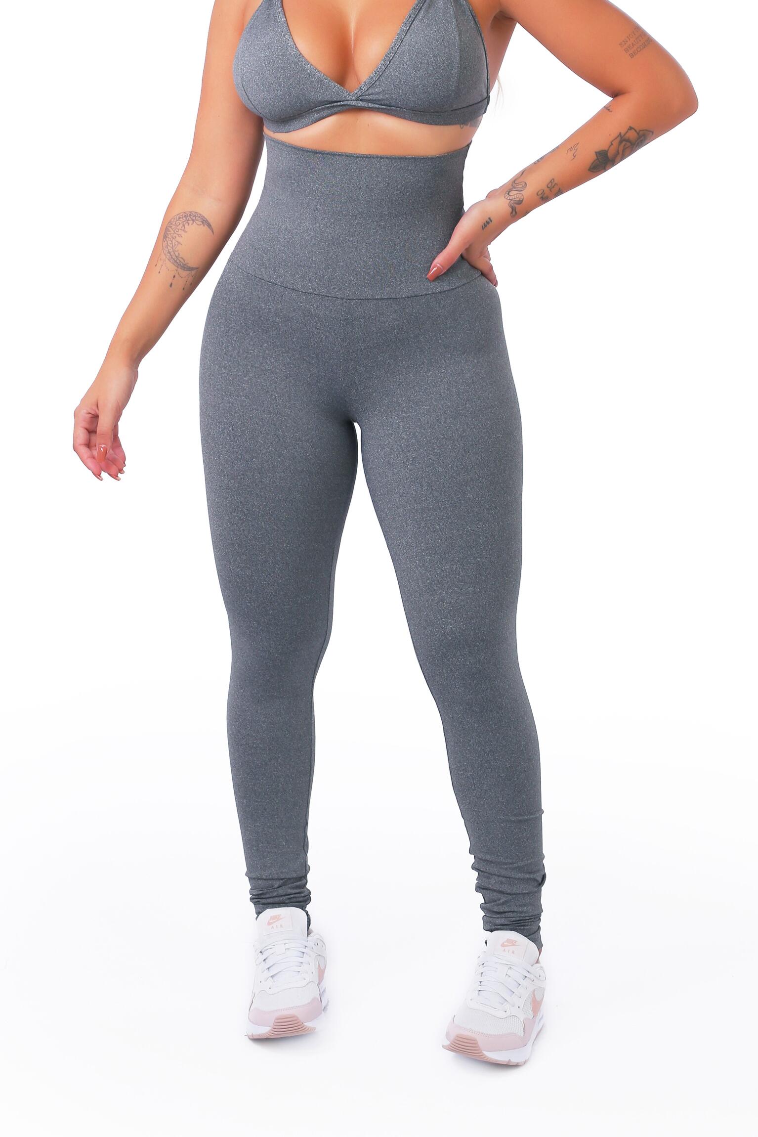 Comprar Legging Modeladora Cinza Mescla LG079 - de R$34,11 a R$43,11