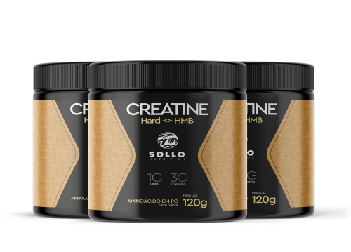 Comprar KIT 3x Creatina Hard HMB - 120g - Aumento muscular, força
