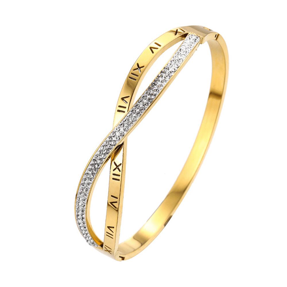 Bracelete Minimalista Algarismo Romano X Meio Aro Zirc nia Semijoia bracelete-minimalista-algarismo-romano-x-meio-aro-zirc-nia-semijoia