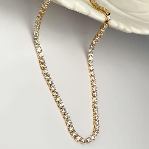 Colar Riviera Simples 3MM 40+5CM Semijoia Ouro 18K - a partir de R$113,52