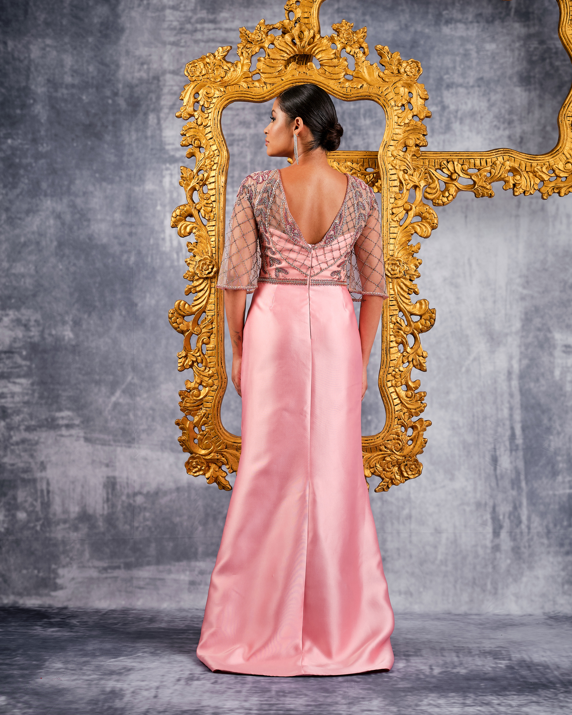 Comprar Vestido Longo Zibeline Corpo coberto de tule todo bordado