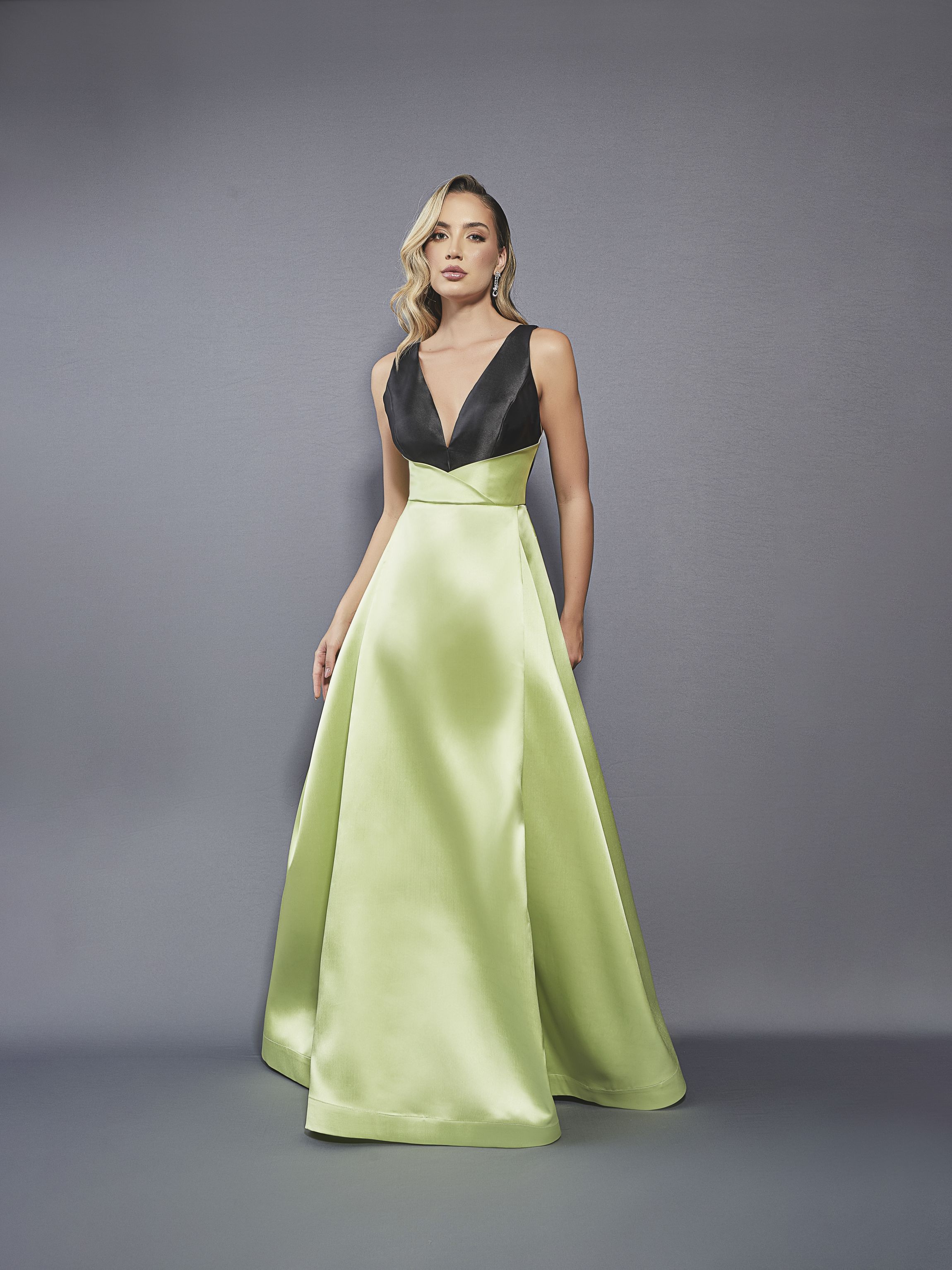 Vestido Longo De Festa Com Duas Cores Vestido De Festa Luxo Com